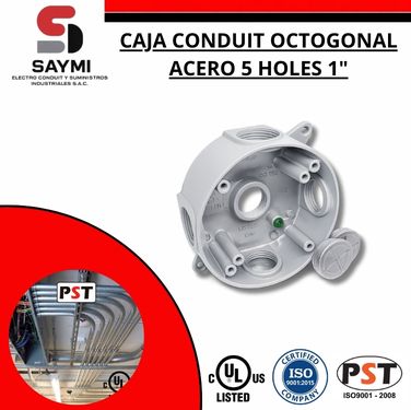 CAJA CONDUIT OCTOGONAL ACERO 1″