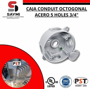 CAJA CONDUIT OCTOGONAL ACERO 3/4″