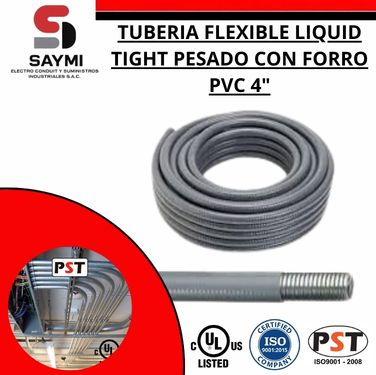 TUBERIA FLEXIBLE LIQUID TIGHT PESADO C/ FORRO PVC 4″ X 103MM